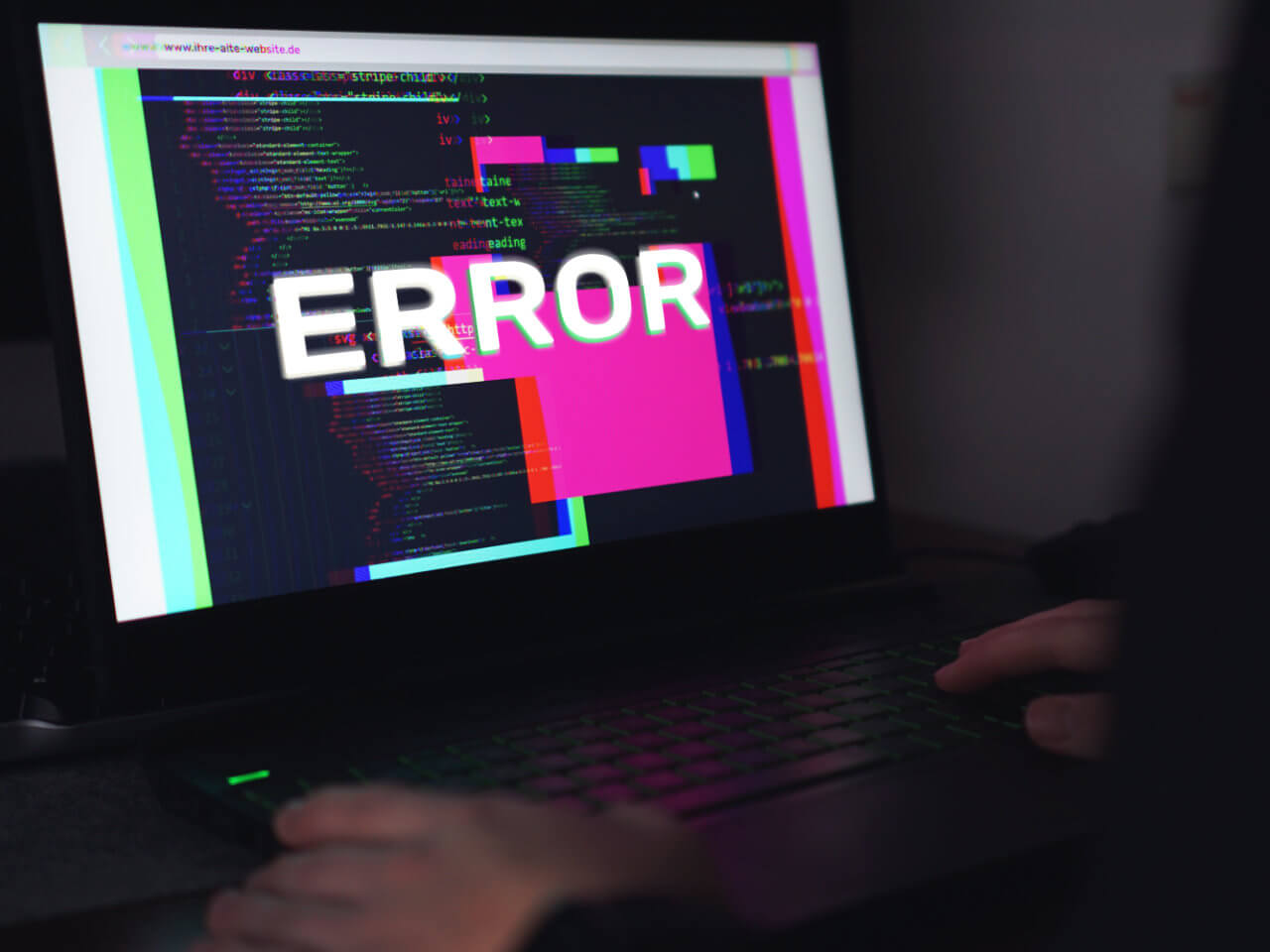 Aufnahme einer fehlerhaften Website