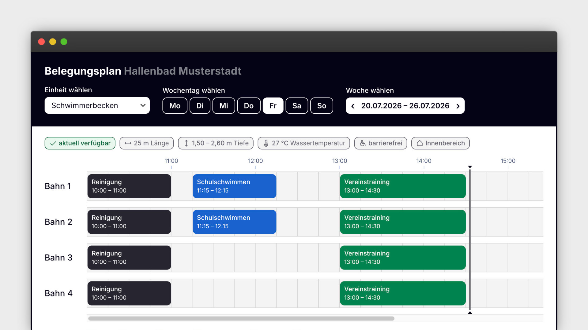 Interaktiver Belegungsplan von GECKOVISION